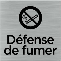 Pictogramme Défense de fumer (Q1008).- Plaque aluminium brossé -