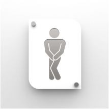 Plaque de porte design en plexi toilettes hommes