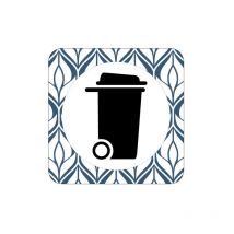 Plaque de porte design sphere local poubelles .- Must -