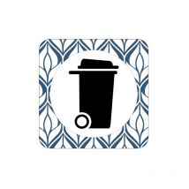 Plaque de porte design sphere local poubelles .- Honey -