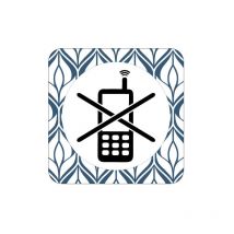 Plaque de porte design sphere telephone interdit .- Honey -