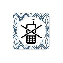 Plaque de porte design sphere telephone interdit .- Veggy -