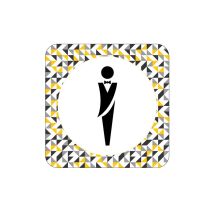 Plaque de porte design sphere toilettes hommes .- Honey -
