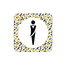 Plaque de porte design sphere toilettes hommes .- Cube -