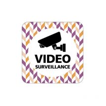 Plaque de porte design sphere videosurveillance .- Terrazo -