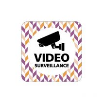 Plaque de porte design sphere videosurveillance .- Terrazo -