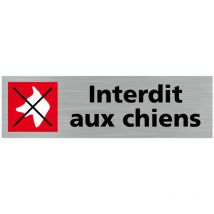 Pictogramme interdit aux chiens (Q0338).- Plaque aluminium brossé -