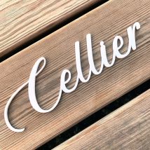 Plaque de Porte Maison Toilettes, Salon, Chambre, Buanderie, Bain, Cuisine- Blanc - Cellier