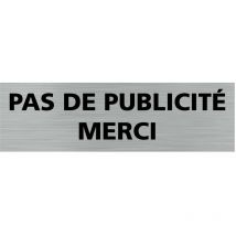 Signaletique.biz France - Pictogramme pas de publicite merci (Q0270).- Adhésif aspect aluminium brossé -