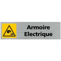 Pictogramme Armoire Electrique (Q0201).- Adhésif aspect aluminium brossé -