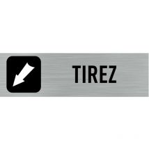 Pictogramme Tirez (Q0002).- Plaque aluminium brossé -