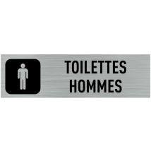 Pictogramme Toilettes Hommes (Q0003).- Adhésif aspect aluminium brossé -