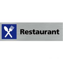 Pictogramme restaurant (Q0123).- Adhésif aspect aluminium brossé -