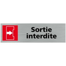 Pictogramme sortie interdite (Q0385).- Plaque aluminium brossé -
