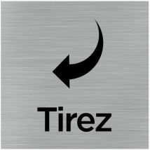 Pictogramme Tirez (Q1044).- Plaque aluminium brossé -