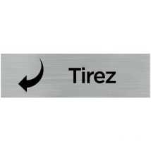 Pictogramme tirez (Q0059).- Plaque aluminium brossé -