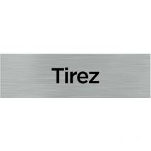 Pictogramme tirez (Q0080).- Plaque aluminium brossé -