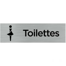 Pictogramme toilettes femmes (Q0063).- Plaque aluminium brossé -