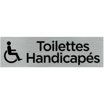 Pictogramme toilettes handicapes (Q0064).- Plaque aluminium brossé -
