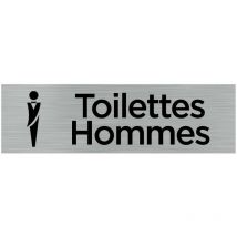 Pictogramme toilettes hommes (Q0060).- Plaque aluminium brossé -