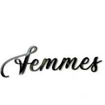 Plaque de porte wc, wc hommes, wc femmes.- Plexi noir - Femmes