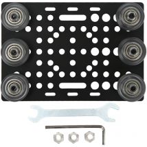 Plaque de portique en aluminium anodisé noir pour imprimante 3D avec poulie de 0,8 à 3,1 pouces, poulie transparente