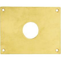 Plaque de propreté trou rond 34 laiton poli 90x65mm - HERACLES - 251752-TR34