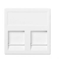 Plaque de protection anti-poussière K45 avec 2 connecteurs PANDUIT blanc neige SIMON KB69 / 9