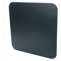 Plaque de protection de sol 79 x 79 cm Noire Carrée Acier pour Poêles à bois et granules
