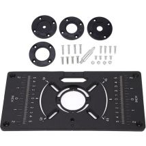 Plaque de routeur en alliage d'aluminium, insertion de Table, machine de découpage, planche à rabat noire