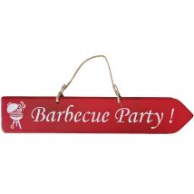 Plaque décorative en bois - Barbecue Party - rouge