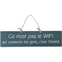 Plaque décorative en bois bleue canard - Ce n'est pas le wifi