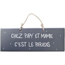 Plaque décorative en bois Gris foncé - Chez Papy et Mamy