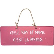 Plaque décorative en bois rose - Chez Papy et Mamy