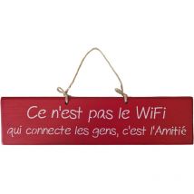 Plaque décorative en bois rouge - Ce n'est pas le wifi