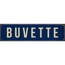 Plaque décorative en métal 45 x 12 cm Buvette
