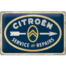 Plaque décorative en métal en relief 30 x 20 cm Citroën - Service