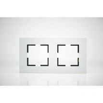 Plaque de finition métal alu 2 postes 84x159x10mm