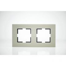 Plaque de finition métal bronze 2 postes 84x159x10mm