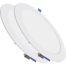 Panneau led Downlight Circulaire Plate 20W 1800LM Coupe 200mm Blanc Froid 6500K - Lot de 2 u.