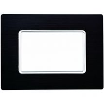 Ettroit - Plaque en aluminium 3 places couleur noire Série solaire compatible Matix