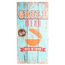 Plaque en bois déco 60 cm - Grill Menu