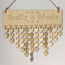 Famille amis anniversaire rappel Calendrier plaque en bois Tableau avec étiquettes pour décoration de la maison