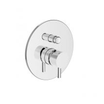 Plaque et levier monocommande avec déviateur 2 voies - Teorema Jabil 25 - Con parte interna incasso