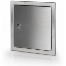 Plaque frontale avec porte pour coffret Premium inox brossé
