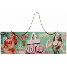 Plaque métal rétro pin-up Coffee Bowling
