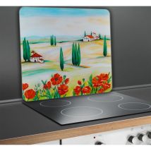 Fond de Hotte, Crédence Cuisine, Verre 'Toscane', Verre trempé, 50x56 cm, multicolore - Wenko