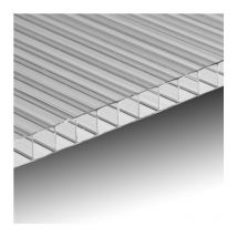 Plaque polycarbonate alvéolaire, 200 x 105 cm, épaisseur 10 mm - Transparent - Trasparente
