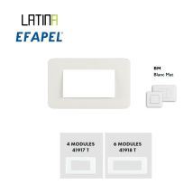 Plaque pour 4 modules blanc – LATINA Aquarella – Matières, Mode de fixation, Finition métal – EFAPEL