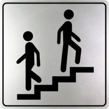 Novap - Plaque de porte Escalier - Classique argent 90x90mm - 4330600